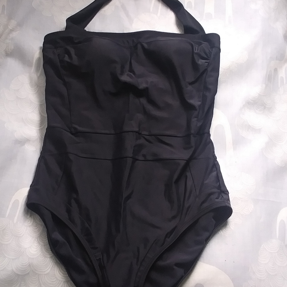 Boden High Cut Backless Curvy Swimsuit Sz 10